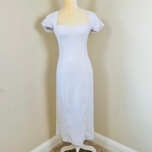 NWT Abercrombie & Fitch White Midi Dress Square Neck Women Small Bridal Shower